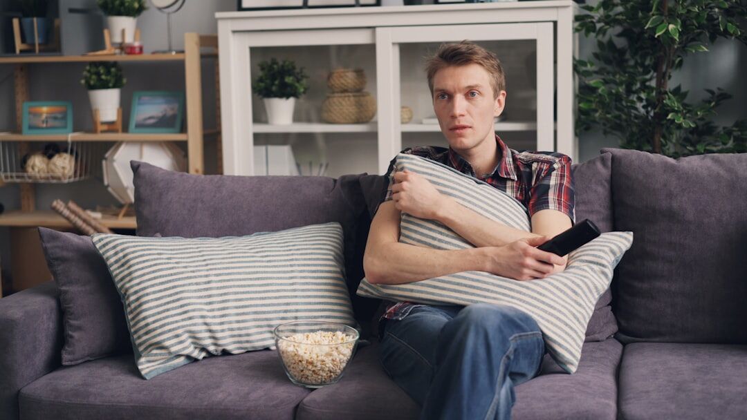 person binge watching series